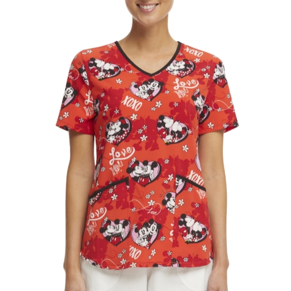 Woman's Disney Scrubstar V Neck Top